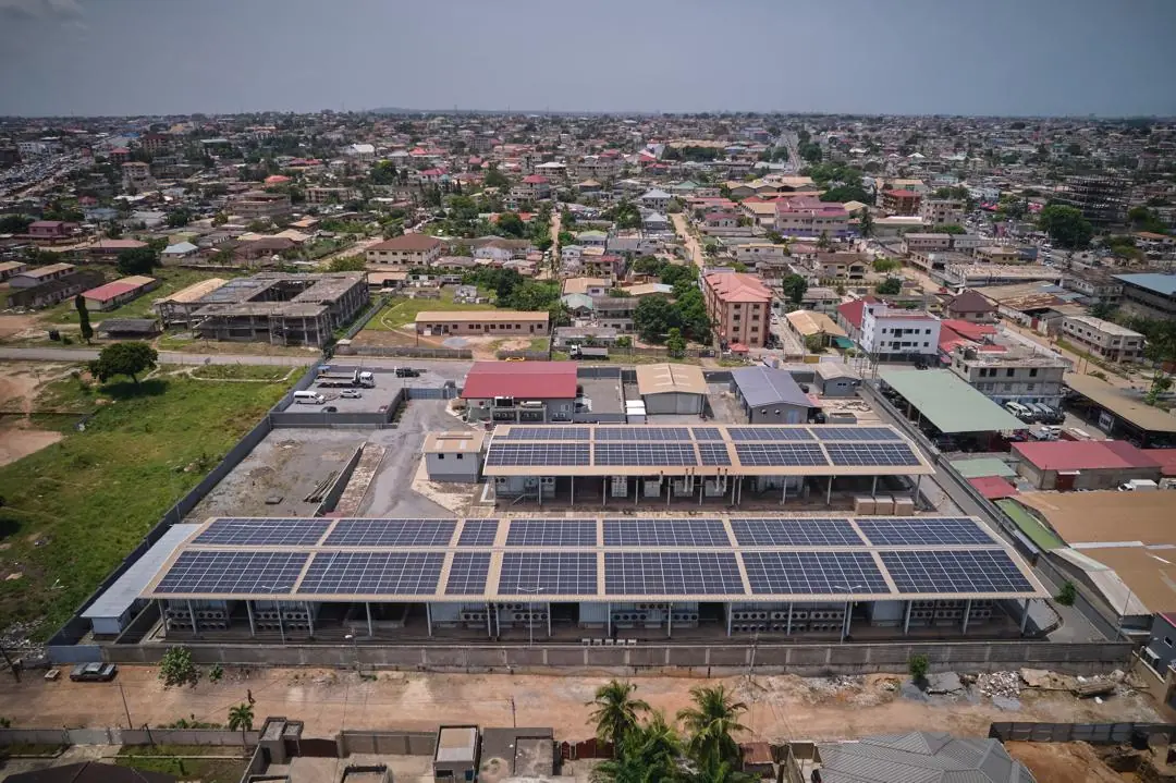 Solar panels in a rural area